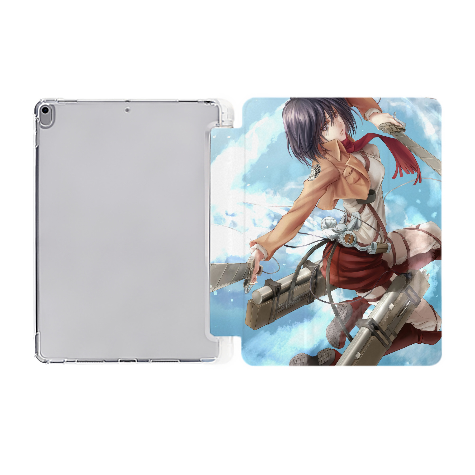 （画像用） 進撃の巨人 Attack on Titan IPad ケース ペン収納付き 三つ折りスタンド PUレザー×シリコン 対応機種9.5/10.5/10.9インチ